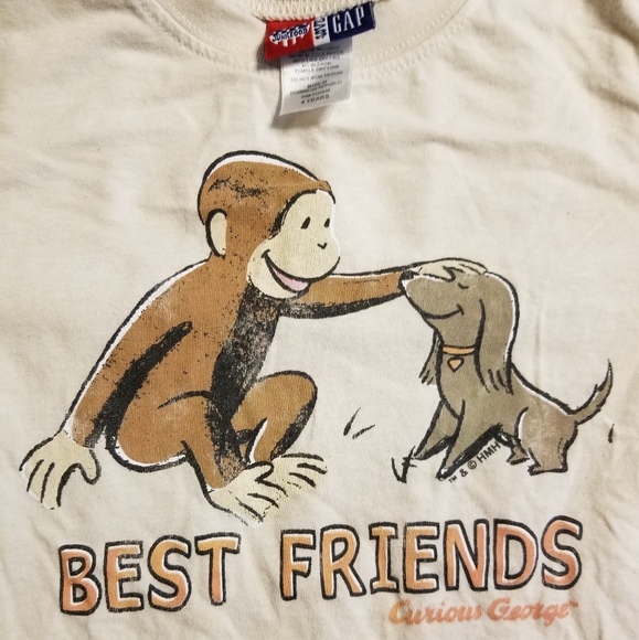 GAP Other - 2010 vguc JUNK FOOD Baby Gap size 4 Curious George "best friends" tee